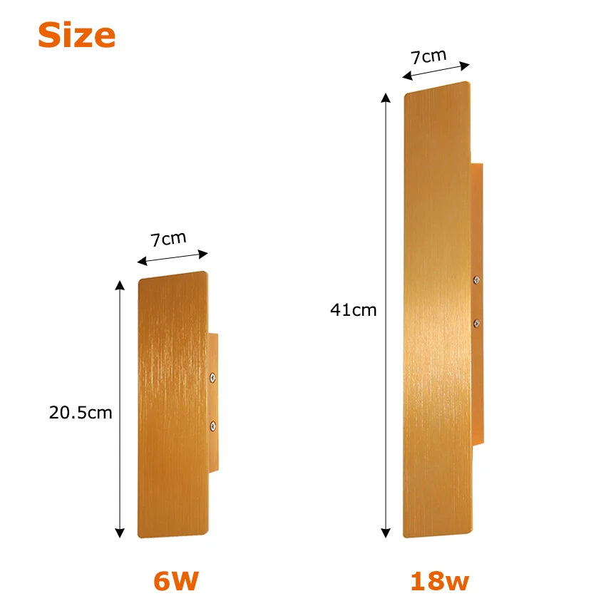 Rectangular LED Wall Lamp - Modern Minimalist Indoor Lighting for Bedroom and Living Room - Aluminum Design