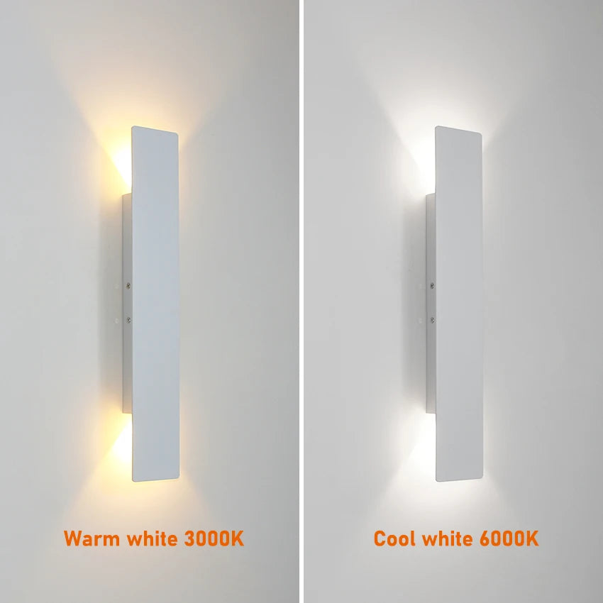 Rectangular LED Wall Lamp - Modern Minimalist Indoor Lighting for Bedroom and Living Room - Aluminum Design